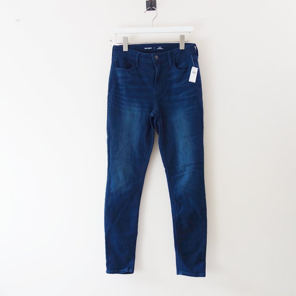 Old Navy High-Waisted Wow Super-Skinny Jeans Medium Wash Blue (6) NWT!